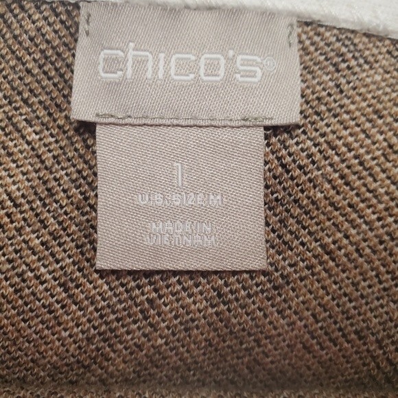 Chico's Classic Chain Belt and Floral Motif Bateau Neck Pullover Sweater Sz M - Picture 9 of 14